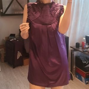 Purple satin dress
